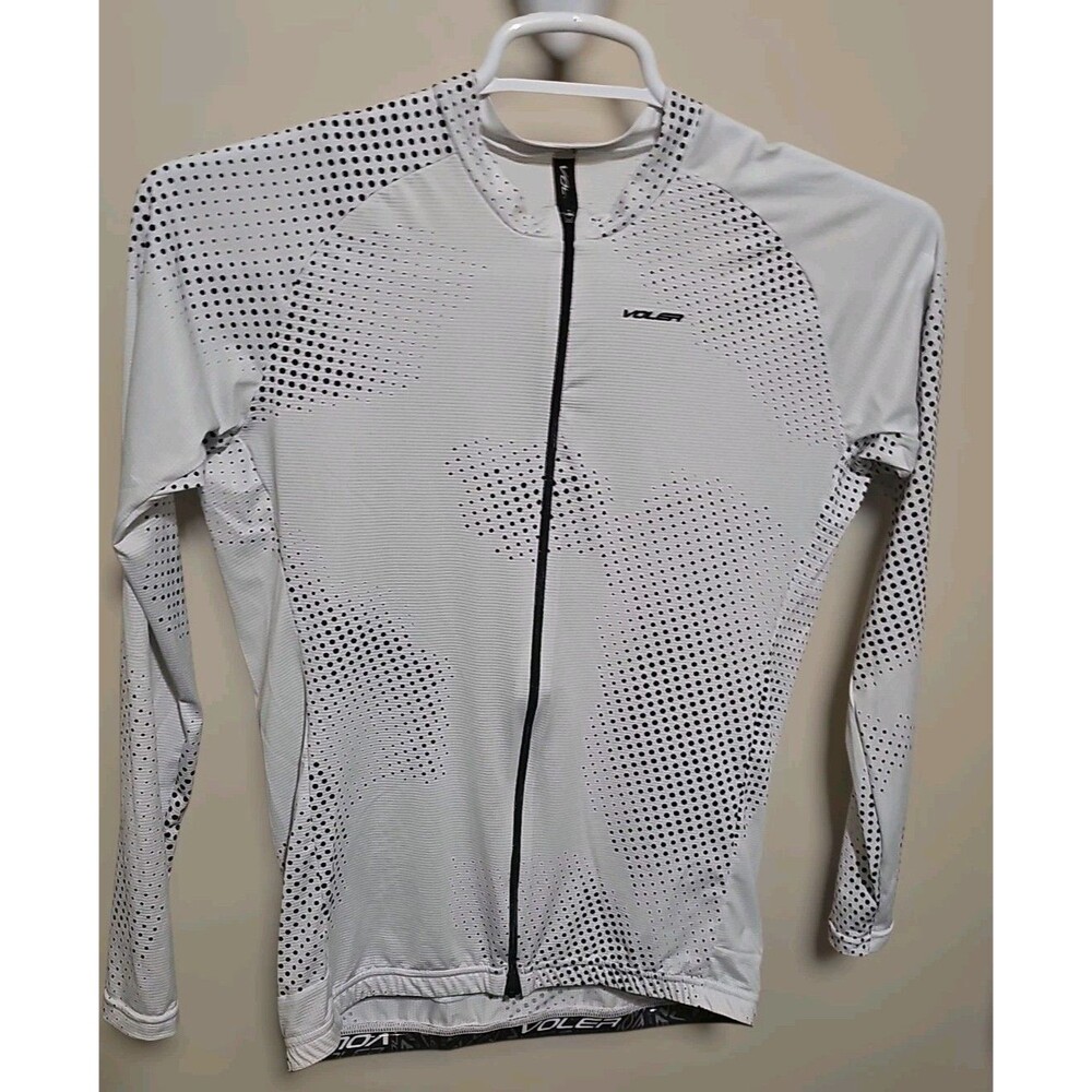 Voler Velocity Air Mens White & Black Lightweight Cycling Jersey Long Sleeve M.L